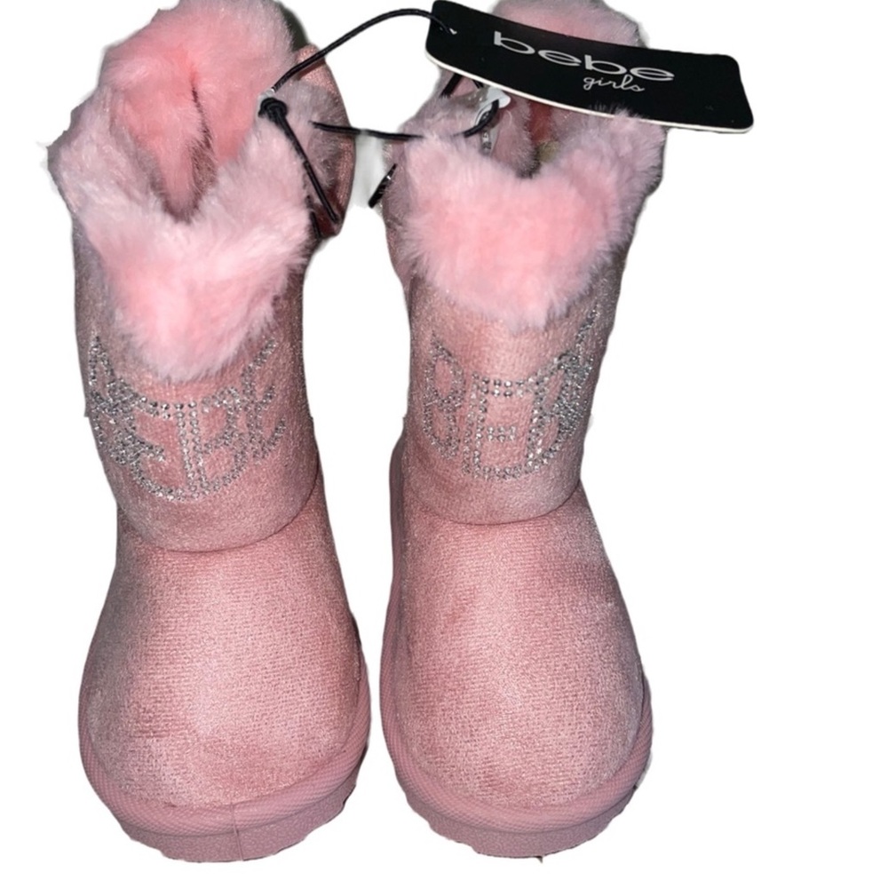 🆕 | bebe | Kids Logo Rhinestone Faux Fur Boots | Size 6